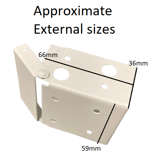 White Metal Box Brackets for Venetian Blinds to fit rails up to 54mm x 60mm (Pack of 2)
